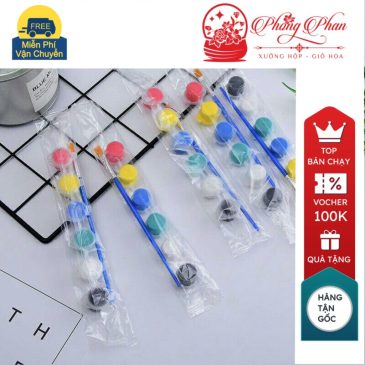 [Thanh Lý bỏ mẫu] Màu tô tượng vỉ màu 6, màu arylic kèm cọ