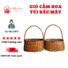Giỏ mây cắm hoa túi bầu nâu và trắng trang trí decor nhà cửa( ĐI TỪ 2 CÁI)