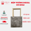 Hộp Gỗ Cắm Hoa Hình Vuông Dán Decal Có Nhiều Màu Sắc-Hoạ Tiết Bắt Mắt Có Quai Xách Đi Kèm( ĐI TỪ 2 CÁI)