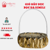 Giỏ Gỗ Trái Cây Hình Bầu Dục Bọc Da Simili Cao Cấp, Sang Trọng, Nhiều Màu Đặc Sắc Có Quai Xách Tiện Lợi( ĐI TỪ 2 CÁI)