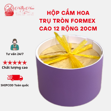 Hộp Gỗ Cắm Hoa Hình Trụ Formex Cao 12 cm Rộng 20 cm Có Nhiều Màu Sắc Khác Nhau( ĐI TỪ 2 CÁI)