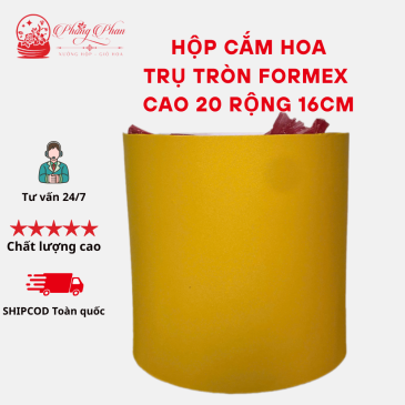 Hộp Gỗ Cắm Hoa-Trang Trí-Đựng Đồ Hình Trụ Formex cao 20 rộng 16 Có Nhiều Màu Sắc( ĐI TỪ 2 CÁI)