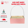 Giỏ Gỗ Đựng Trái Cây-Quà-Hoa,Hình Chữ Nhật Nhiều Màu Sắc,Size Có Quai Xách Tiện Lợi( ĐI TỪ 2 CÁI)