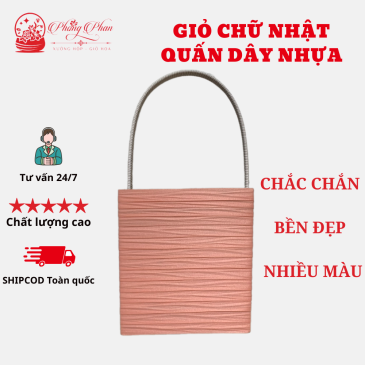 Hộp Gỗ Cắm Hoa Hình Vuông Có Nhiều Màu Sắc Và Quai Xách Tiện Lợi( ĐI TỪ 2 CÁI)