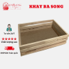Khay Gỗ Hình Chữ Nhật 3 Song Đựng Hoa,Trái Cây,Vật Dùng( Đi Từ 2 Cái)