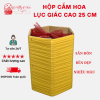 HỘP CẮM HOA, HỘP GỖ LỤC GIÁC QUẤN DÂY NHỰA CAO( ĐI TỪ 2 CÁI)