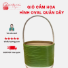 Giỏ Gỗ Cắm Hoa Hình Oval Có Nhiều Màu Sắc Và Có Quai Xách Tiện Lợi( ĐI TỪ 2 CÁI)