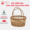 Giỏ Cắm Hoa Được Làm Bằng Mây Đan Thủ Công, Đan Chéo Có Quai Xách Tiện Lợi( ĐI TỪ 2 CÁI)