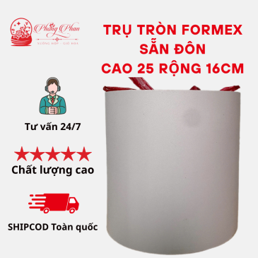 Hộp Cắm Hoa Làm Bằng Gỗ Hình Trụ Tròn kích thước cao 25cm, rộng 16cm (ĐI TỪ 2 CÁI)