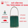 Giỏ Gỗ Cắm Hoa Mành Tròn Cao Có Nhiều Màu Sắc,Hoạ Tiết Đan Xen Màu Bắt Mắt( ĐI TỪ 2 CÁI)