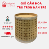 Giỏ Cắm Hoa-Trang Trí Hình Tròn Được Làm Bằng Tre,Nan Tre Có Quai Xách Tiện Lợi ( ĐI TỪ 2 CÁI)