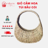 Giỏ thủ công chất liệu bằng cói, khung sắt chắc chắn, cắm hoa, trang trí, decor hình dạng túi bầu độc đáo [Đi từ 2 cái]